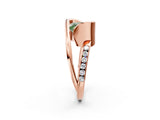 Rose gold Fancy Green Princess Cut Solitaire Tension-Set Diamond Split Shank Ring_2