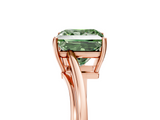 Rose gold Fancy Green Princess  Cut Solitaire Twist Band Ring with Four-Prong Setting_5