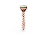 Rose gold Fancy Green Princess  Cut Solitaire Twisted Band with Four-Prong Setting_31