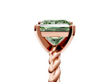 Rose gold Fancy Green Princess  Cut Solitaire Twisted Band with Four-Prong Setting_34