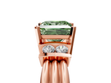 Rose gold Fancy Green Princess  Cut Three-Stone Channel Set Ring with Bar Prongs_5