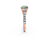 Rose gold Fancy Green Princess  Cut Three-Stone Diamond Pave Band with Prong Setting_19