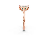 Rose gold Fancy Green Princess  Diamond Cluster Halo Solitaire with Four-Prong Setting_20