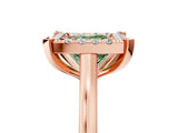 Rose gold Fancy Green Princess  Diamond Cluster Halo Solitaire with Four-Prong Setting_23