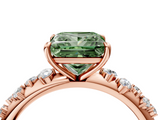 Rose gold Fancy Green Princess  Diamond Cluster Prong-Set Solitaire Ring_4