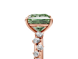 Rose gold Fancy Green Princess  Diamond Cluster Prong-Set Solitaire Ring_5