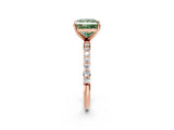 Rose gold Fancy Green Princess  Diamond Pavé Band with Six-Prong Setting_29