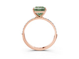 Rose gold Fancy Green Princess  Diamond Pavé Band with Six-Prong Setting_30
