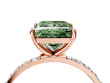 Rose gold Fancy Green Princess  Diamond Pavé Band with Six-Prong Setting_31