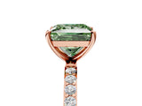 Rose gold Fancy Green Princess  Diamond Pavé Band with Six-Prong Setting_32