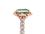 Rose gold Fancy Green Princess  Diamond Pave Band with Floral Prong Setting_32