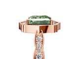 Rose gold Fancy Green Princess  Halo Diamond Engagement Ring with Milgrain Band and Four-Prong Setting_21