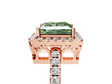 Rose gold Fancy Green Princess  Halo Diamond Engagement Ring with Pavé Band and Four-Prong Setting_92