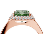 Rose gold Fancy Green Princess  Halo Diamond Engagement Ring with Solitaire Band and Four-Prong Setting_4