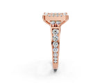 Rose gold Fancy Green Princess  Halo Diamond Engagement Ring with Split Shank and Four-Prong Setting_76
