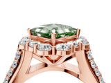 Rose gold Fancy Green Princess  Halo Diamond Engagement Ring with Split Shank and Prong Setting_33