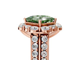 Rose gold Fancy Green Princess  Halo Diamond Engagement Ring with Split Shank and Prong Setting_34