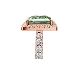 Rose gold Fancy Green Princess  Halo Diamond Pavé Solitaire Ring_38