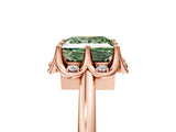 Rose gold Fancy Green Princess  Halo Diamond Ring with Round Cluster Setting, Solitaire Band, and Four-Prong Setting_35