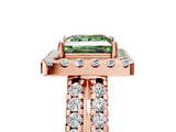 Rose gold Fancy Green Princess  Halo Diamond Split Shank Engagement Ring with Prong Setting_56