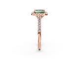 Rose gold Fancy Green Princess  Halo Pavé Diamond Engagement Ring with Four-Prong Setting_5