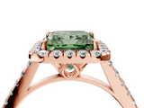 Rose gold Fancy Green Princess  Halo Pavé Diamond Engagement Ring with Four-Prong Setting_7