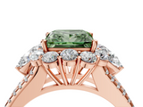Rose gold Fancy Green Princess  Halo Split Shank Diamond Engagement Ring with Prong Setting_4