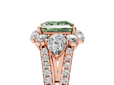 Rose gold Fancy Green Princess  Halo Split Shank Diamond Engagement Ring with Prong Setting_5