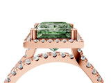 Rose gold Fancy Green Princess  Halo Split Shank Diamond Ring with Pavé Setting_29