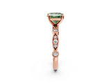Rose gold Fancy Green Princess  Milgrain Bezel Diamond Engagement Ring with Solitaire Prong Setting_36