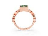 Rose gold Fancy Green Princess  Milgrain Marquise Diamond Twist Band Ring_65