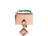 Rose gold Fancy Green Princess  Milgrain Marquise Diamond Twist Band Ring_67