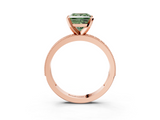 Rose gold Fancy Green Princess  Milgrain Pave Diamond Engagement Ring with Four-Prong Setting_3