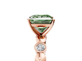 Rose gold Fancy Green Princess  Solitaire Bezel-Set Diamond Ring with Beaded Band and Four-Prong Setting_55