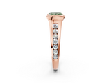Rose gold Fancy Green Princess  Solitaire Bezel-Set Diamond Ring with Channel-Set Band_2