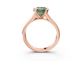 Rose gold Fancy Green Princess  Solitaire Bezel-Set Diamond Ring with Channel-Set Band_3