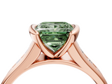 Rose gold Fancy Green Princess  Solitaire Bezel-Set Diamond Ring with Channel-Set Band_4