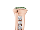Rose gold Fancy Green Princess  Solitaire Bezel-Set Diamond Ring with Channel-Set Band_5