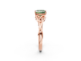 Rose gold Fancy Green Princess  Solitaire Celtic Knot Engagement Ring with Four-Prong Setting_2
