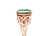 Rose gold Fancy Green Princess  Solitaire Celtic Knot Engagement Ring with Four-Prong Setting_5
