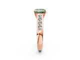 Rose gold Fancy Green Princess  Solitaire Channel-Set Diamond Engagement Ring with Four-Prong Setting_51