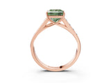 Rose gold Fancy Green Princess  Solitaire Channel-Set Diamond Engagement Ring with Four-Prong Setting_52