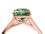 Rose gold Fancy Green Princess  Solitaire Channel-Set Diamond Engagement Ring with Four-Prong Setting_53