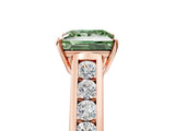 Rose gold Fancy Green Princess  Solitaire Channel-Set Diamond Engagement Ring with Four-Prong Setting_54