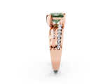 Rose gold Fancy Green Princess  Solitaire Channel-Set Split Shank Ring with Tension Prong Setting_5