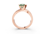Rose gold Fancy Green Princess  Solitaire Channel-Set Split Shank Ring with Tension Prong Setting_6