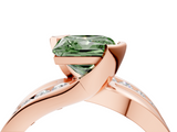 Rose gold Fancy Green Princess  Solitaire Channel-Set Split Shank Ring with Tension Prong Setting_7