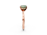 Rose gold Fancy Green Princess  Solitaire Diamond Engagement Ring with Four-Prong Setting on a Classic Band_5
