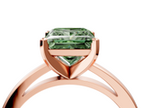 Rose gold Fancy Green Princess  Solitaire Diamond Engagement Ring with Four-Prong Setting on a Classic Band_7