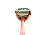 Rose gold Fancy Green Princess  Solitaire Diamond Engagement Ring with Four-Prong Setting on a Classic Band_8